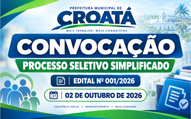 CONVOCAÇÃO PARA ENTREGA DE DOCUMENTAÇÃO PROCESSO SELETIVO SIMPLIFICADO – EDITAL Nº 001/2026